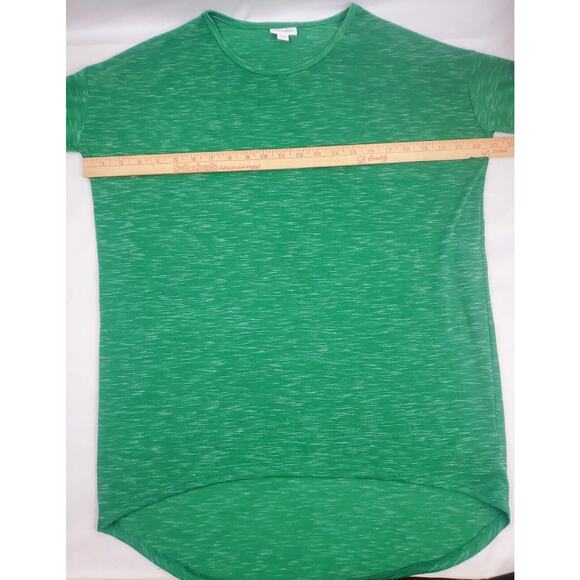LulaRoe XXS Irma Top Solid Heathered Green Shirt Loose High Low Tunic Women Size - Picture 8 of 10